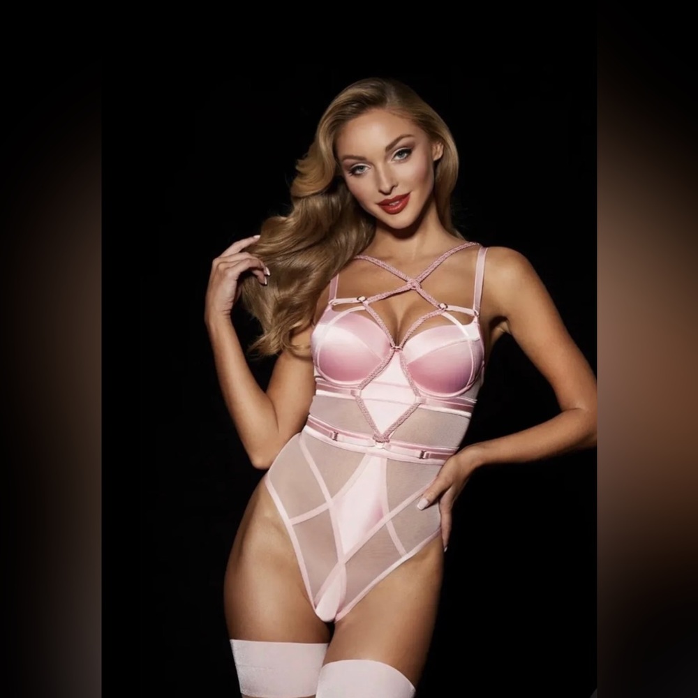 Honey Birdette "'Shibari" Pink Rope Bodysuit